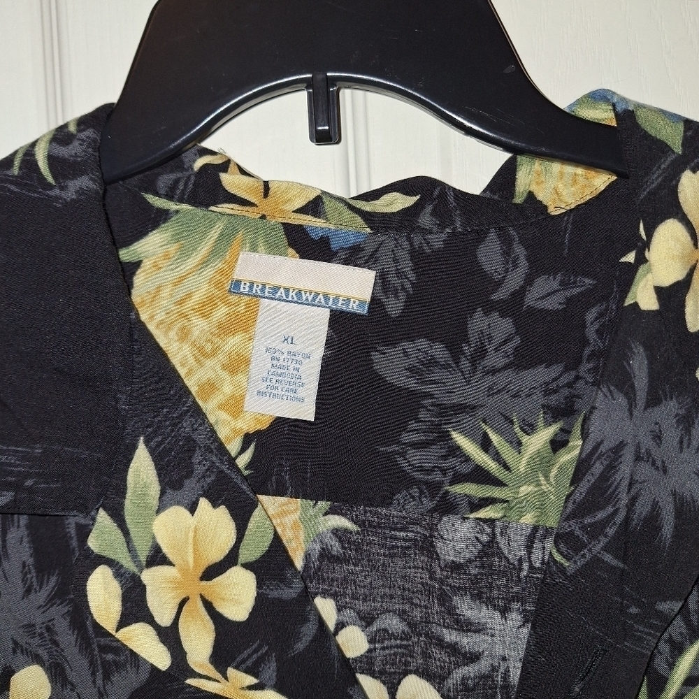 Rayon Pineapple Button Down Shirt Short Sleeve XL - Picture 2 of 5